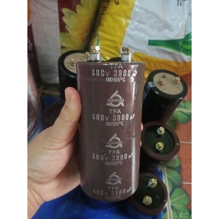 Capacitor 3900uF 400 Vdc  ตัวเก็บประจุ SAMYOUNGขนาดสูง13x6.5CM. คาปาซิเตอร์ 3900UF 400Vdc ของแท้พร้อมส่ง