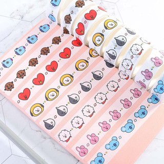 1 ชิ้น 5 ม. Kpop Bt 21 Washi เทปกระดาษ Diy สําหรับตกแต่งสมุดอัลบั้มงานหัตถกรรม