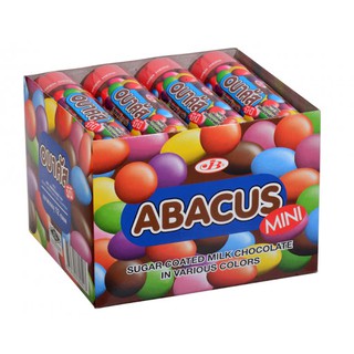 อบาคัส มินิ ลูกอมช็อกโกแลต ขนาด 10กรัม ยกกล่อง 12หลอด ABACUS MINI CHOCOLATE CANDY