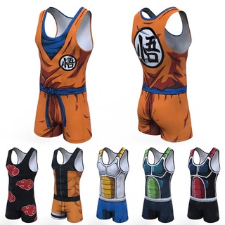 ชุดจั๊มสูท แขนกุด คอสเพลย์ One Piece Playsuit Youth and Adult Wrestling Singlets Suiting Triathlon สําหรับผู้ชาย