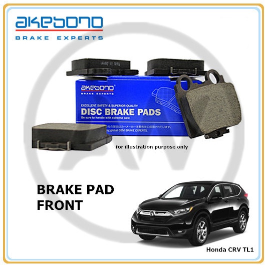 AKEBONO Japan Honda CRV TL1 2017-2022 ผ้าดิสเบรคหน้า (มีรูสปริง)