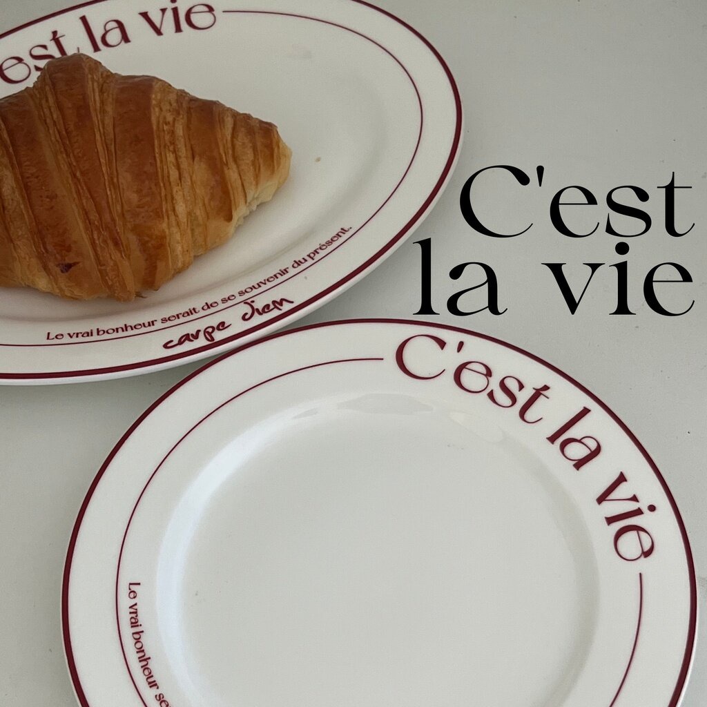 จานมินิมอล 〃C'est la vie〃จานวงรี จานเกาหลี จานเซรามิค