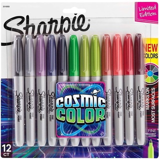 Sharpie ปากกาเคมี ปากกา Permanent ชาร์ปี้ ขนาด 1.0mm แพ็ค 12 สี (Cosmic Color)