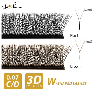 Natuhana ขนตาปลอม ขนมิงค์นิ่ม เนื้อแมตต์ สีน้ําตาลดํา 3D