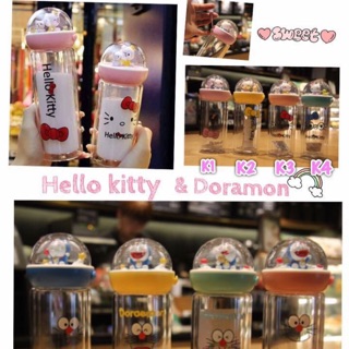 แก้วสุดฮิต Hello kitty &amp; Doramon