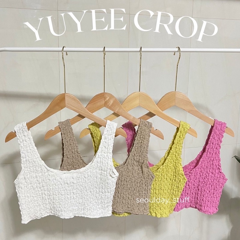 (ใส่โค้ด WMHQFGลด10%) SDS - Yuyee Crop เสื้อกล้ามสายเดี่ยว เสื้อกล้ามยู่ยี่ เนื้อผ้าอัดยับ ยืดได้เยอ