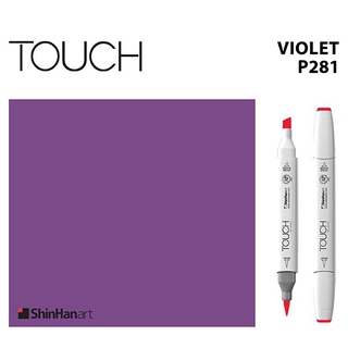 TOUCH TWIN BRUSH MARKER P281 (VIOLET) / มาร์คเกอร์หัวพู่กัน-หัวตัดขนาดกลาง รหัส P281 (VIOLET)