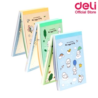 Deli 21718 Note Pads กระดาษโน๊ต ขนาด A7 (คละสี 1 เล่ม) แบบพกพา 100 แผ่น โพสท์อิท เครื่องเขียน อุปกรณ์เครื่องเขียน