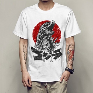 เสื้อยืดวินเทจขายดี ราคาถูก เสื้อยืด ผ้าฝ้าย พิมพ์ลายการ์ตูน Godzilla Smashing City 2 พลัสไซซ์ ของขวัญปีใหม่ สําหรับผู้ช