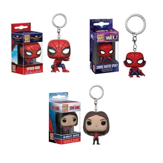FUNKO ใหม่ พวงกุญแจ PVC รูปภาพยนตร์มาร์เวล สไปเดอร์แมน แม่มด สไปเดอร์แมน แวนด้า สําหรับเก็บสะสม