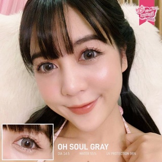 คอนแทคเลนส์ (kitty kawaii) 🌼Bigeye Oh Soul Gray🌼สายตาปกติ