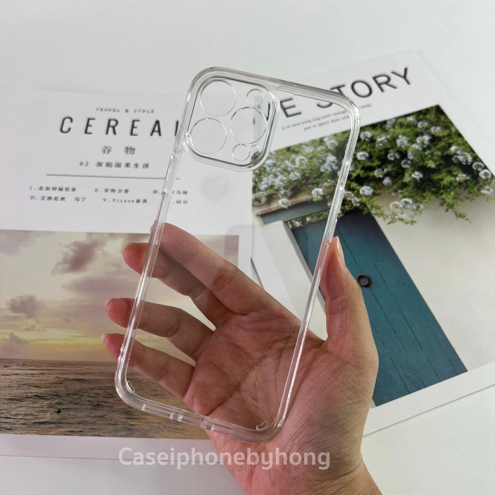 เคสใสมีรูกล้อง ขอบนิ่มหลังพลาสติกแข็ง รุ่นiPhone7-17Promax พร้อมส่ง