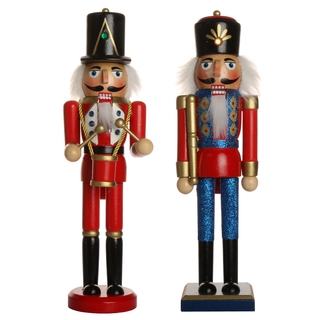 Shiwaki ของเล่นไม้ Nutcracker Soldier / Santa Clau / King สําหรับตกแต่งบ้าน