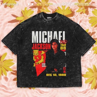 เสื้อยืดผ้าฝ้ายพิมพ์ลายขายดี เสื้อยืด พิมพ์ลาย Michael JACKSON OVERSIZE WASHING สําหรับผู้ชาย | เสื้อยืด ขนาดใหญ่ | เสื้