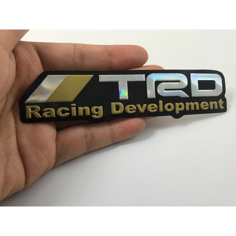 สติ๊กเกอร์ TRD Toyota Racing JDM สติกเกอร์ สีทอง 2ชิ้น Car Foil ...