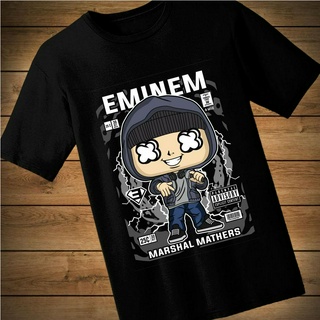 #059 เสื้อยืดลายการ์ตูน EMINEM เสื้อยืดสีดำ เสื้อใส่เล่น เสื้อยืด เสื้อคอกลม ใส่สบาย เสื้อสกรีน เสื้อสั่งทำ เสื้อยืดแขน