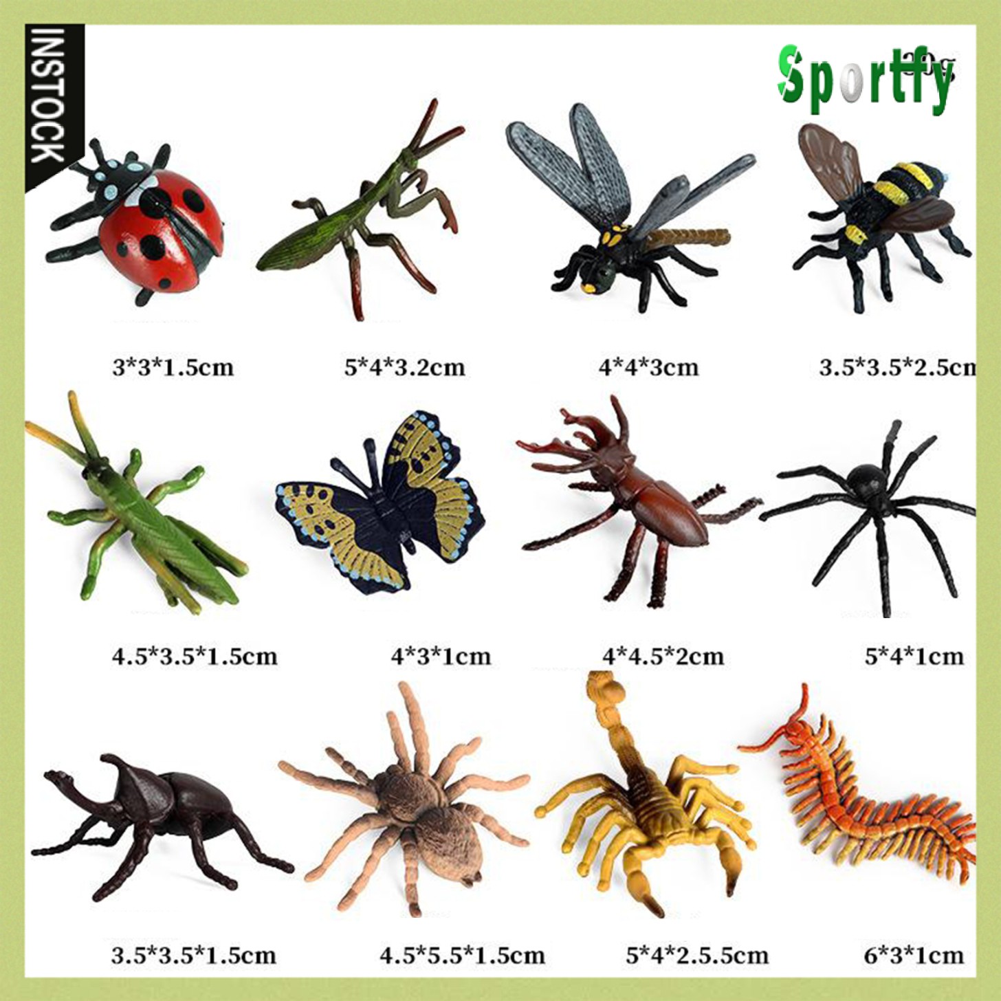 12pcs Insects Bugs Spider Scorpion Bee PVC Plastic Toy Figures Model