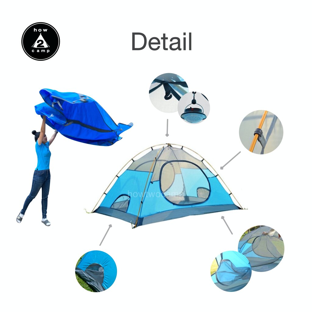เต็นท์กันฝน กันลม 2P กางง่าย Tent T-02 รูปที่ 6