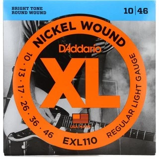 แถมปิ๊ก!! ของแท้ สายกีตาร์ไฟฟ้า D'Addario เบอร์ 10 EXL 110 เบอร์ 10-46 Made in USA