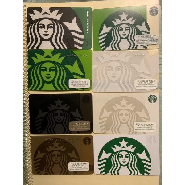 Starbucks logo card USA ทุกใบใหม่ ไม่ขูดพิน set 8 ใบ