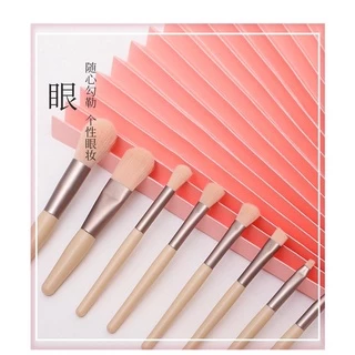 C.116💕พร้อมส่ง💕แปรงแต่งหน้า(1 เซต มี 8 ชิ้น) ขนาดพกพา/แปรงแต่งตา ขนแปรงนุ่ม พร้อมถุง ครบเซต มี 4 สี