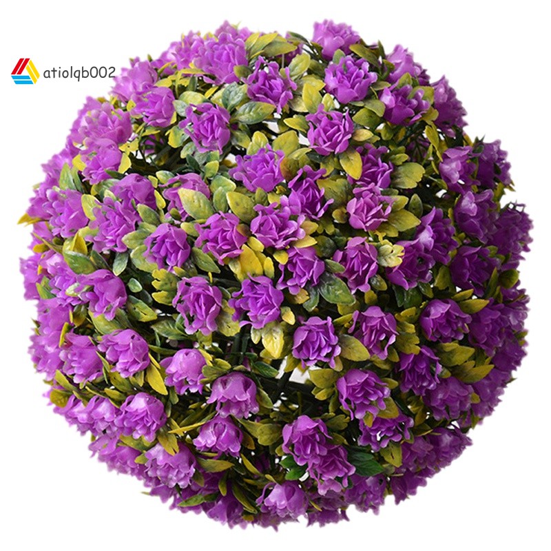 28cm Artificial Rose Flower Balls Topiary Hanging Basket Plant UV