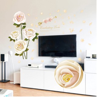 Transparent wall sticker สติ๊กเกอร์ติดผนัง Rose SK9282 (กว้าง137cm.xสูง96cm.)