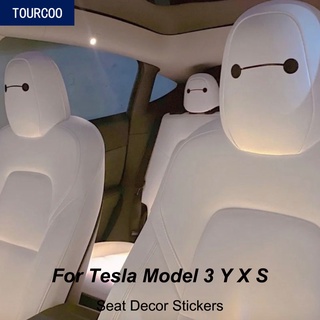 Tesla อุปกรณ์เสริม5cs Car Styling Interior Seat Decor Eyes Stickers for Tesla Model 3 Y X Sอะไหล่รถยนต์