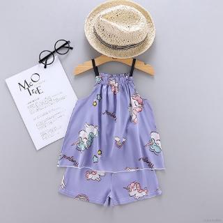 (superseller) ชุดนอนเสื้อ+กางเกงขาสั้นสําหรับเด็กอายุ 0-6 ปี