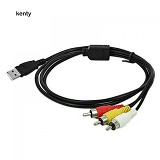 kt usb to 3rca audio video a/v อะแดปเตอร์แปลงสายเคเบิ้ลวิดีโอสําหรับ tv mac pc tool