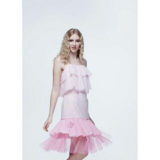 Peonies dress เดรสพลิ้วๆสีชมพู