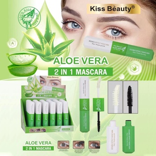 56783-03A มาสคาร่า Aloe vera มาสคาร่า อายไลเนอร์  อโลเวร่า 2 In 1 มาสคาร่าตาโต อายไลน์เนอร์กันน้ำ มาสคาร่าน้องฉัตร