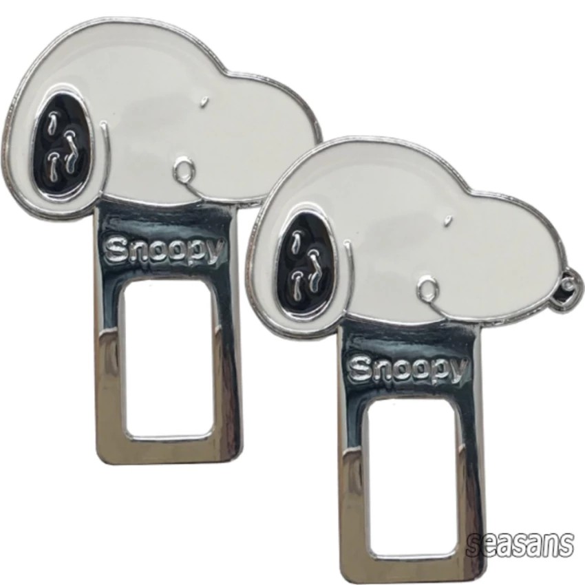 snoopy หัวเสียบเข็มขัดรถยนต์ ตัวหลอกเบลท์ เพื่อตัดเสียงเตือน เหล็กทั้งชิ้น