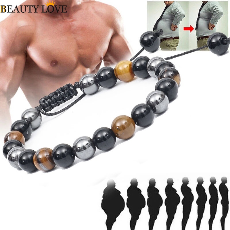 Hematite Tiger Eye ลูกปัด แฮนด์เมด ปรับขนาดได้ สําหรับผู้ชายและผู้หญิง / คู่ระยะทาง เชือกถัก เครื่องประดับ ของขวัญ