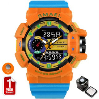 SMAEL นาฬิกาข้อมือผู้ชาย Sport Digital LED &amp; Analog รุ่น SM1436 (Orange)