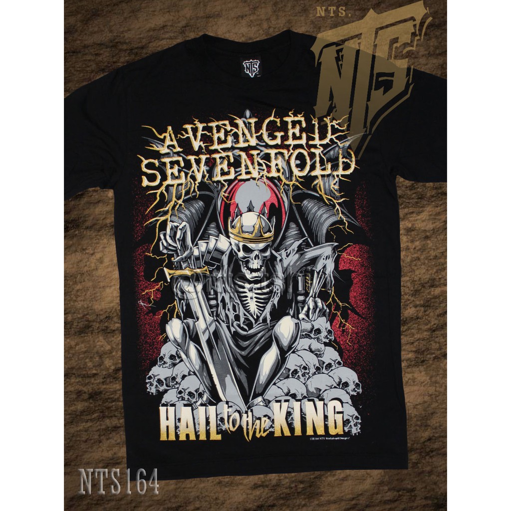 NTS 164 A7X Avenged ROCK เสื้อยืด ลายวงดนตรี ซิลค์สกรีน ผ้าคอตตอนหนานุ่ม ไม่หดไม่ย้วย สีดำ S M L XL XXL