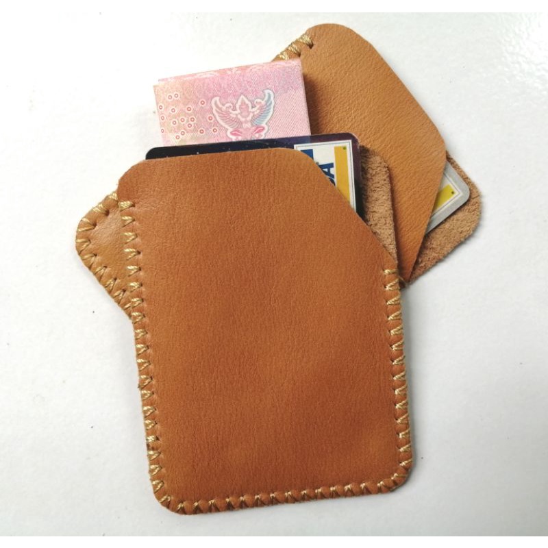 Card Holder ซองหนังวัวแท้ทำมือ 1ช่องสำหรับการ์ดใบโปรด