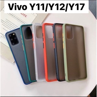 🇹🇭[ส่งจากไทย] เคสกันกระแทก ปุ่มสีผิวด้าน Case ViVO Y11/Y12/Y15/Y17 ขอบนิ่มหลังแข็ง