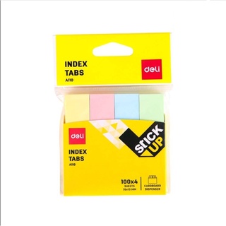 Deli A110 Sticky Note กระดาษโน๊ตกาว 100x4 ( 7.6 x 1.9 ซม.) สีพาสเทล