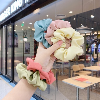 Morandi สีพื้น scrunchies หญิง สไตล์เกาหลี ยางรัดผม เชือกรัดผม เครื่องประดับผม ผู้หญิง