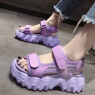 🔥รองเท้าแตะแฟชั่น, รองเท้าส้นตึก สูง6cm. Size 35-40💕 รองเท้าแตะรองเท้าแพลตฟอร์มแฟชั่นสตรี