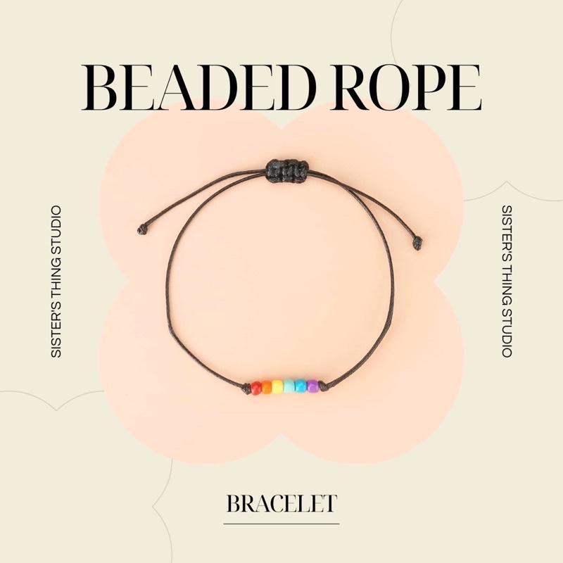 Sister’s Thing Studio Pride Beaded Rope กำไลข้อมือเชือกถักลูกปัดสีรุ้ง