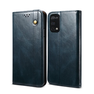 เคสหนัง PU ฝาพับแม่เหล็ก พร้อมช่องใส่บัตรในตัว และขาตั้ง สําหรับ Realme C35 9 Pro+ 9i