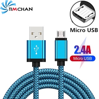 1/2/3 เมตร 2.4A ไมโคร Usb ไนลอนถัก ชาร์จเร็ว สายเคเบิล Usb วันที่