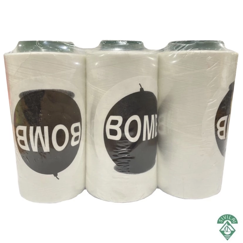 ด้ายเย็บเบอร์ 40/2 ( 6 หลอด ) ตรา BOMB ขาวออฟไวท์ พร้อมส่ง