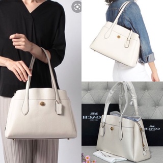 🎀 (สด-ผ่อน) กระเป๋าสะพายไหล่ สีขาว งาน Shop Coach 88340 Lora Carryall