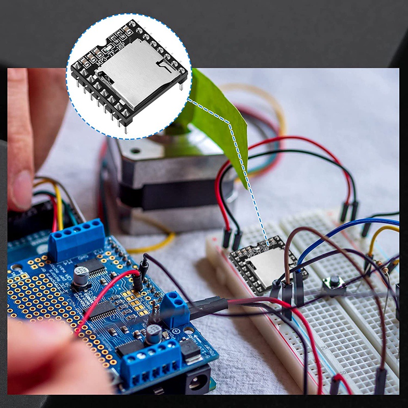 6PCS Mini MP3 Player Audio ule MP3 Voice Decode Board TF Card U-Disk Serial Port,Audio Voice Music ule for Arduino #5