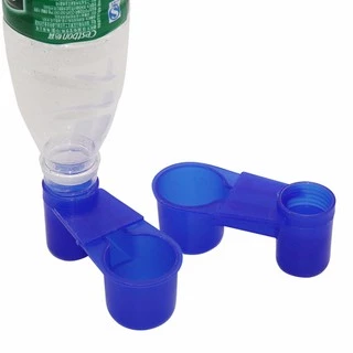 1 Pc Bird น้ําดื่ม Double Cup Birds ชาม Waterer อัตโนมัติ สีขาว/น้ําเงิน