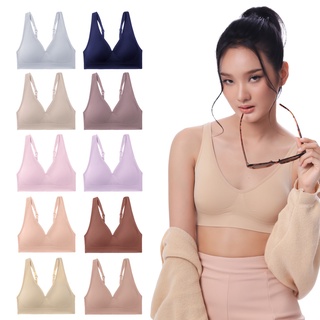 Cherilon Slim Bra เชอรีล่อน เสื้อใน บราไร้โครง คอวีกว้างเพรียว เผยอกสวย นุ่ม กระชับ ยืดหยุ่นสูง ใส่สบาย ไม่กดทับ ONIC-TSBRA7