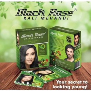 เฮนน่า ย้อมผม Black Rose Kali Mehandi Powder Hair Dye (50g) นำเข้าจากอินเดีย แท้ 100%